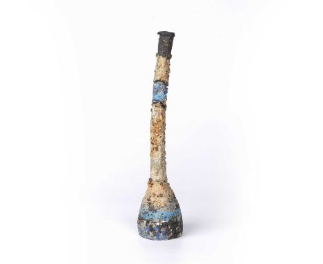 Robin Welch (1936-2019)Bottlestoneware, with textured glaze in blue, green and oatmealimpressed potter's seal29.5cm high.Appe