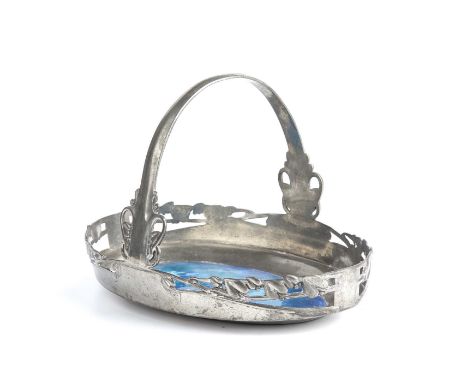 Archibald Knox (1864-1933) for Liberty & Co.Cake basket, circa 1900-05pewter with enamelimpressed model no. 035923cm across.S