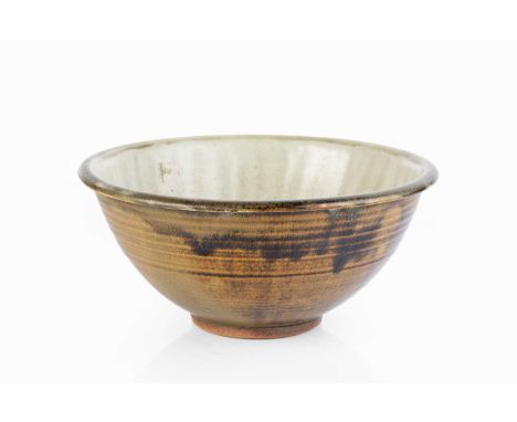 Bernard Leach (1887-1979)Bowltenmoku glaze with ash glaze interiorimpressed potter's and pottery seals14cm high, 28cm diamete