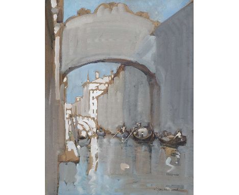 Arthur Henry Knighton-Hammond (1875-1970)Bridge of Sighs, Venicesigned in pencil (lower right)watercolour41 x 30cm. Provenanc