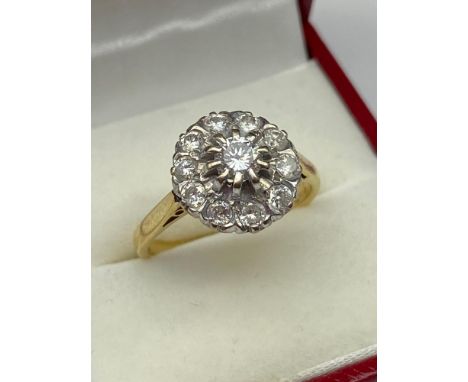 A Lovely example of a ladies 18ct gold and diamond Art Deco style ring. 0.50ct diamonds. [Ring size 0 1/2] &amp; [4.54 Grams]