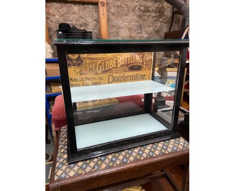 An Antique counter top display cabinet [recondistioned] Fitted with white interior glass shelves, Glass removable top. Fitted