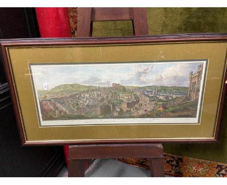 Limited edition of 250 copies by RandColoured print titled 'View From the top of the Carlton Hill by Nelson's Monument, Looki