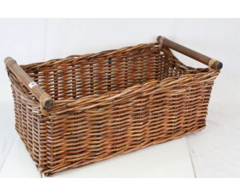 Vintage Wicker Basket with Two Handles
