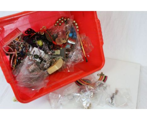 Large Tub of Mixed Vintage and Modern Costume Jewellery, etc