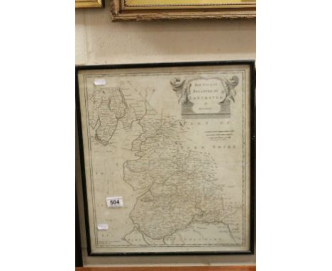Framed and Glazed Antique Map ' The County Palatine of Lancaster ' - Robert Morden
