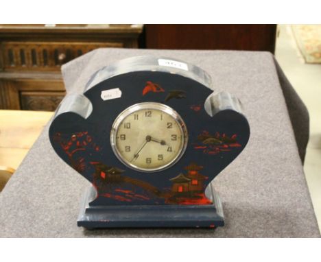 Early 20th century Blue Painted Chinoiserie Style Clock