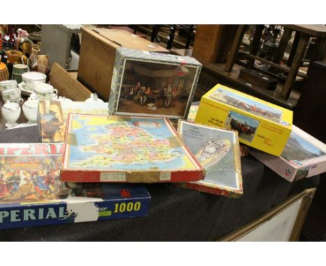 Box of Vintage Jigsaw Puzzles