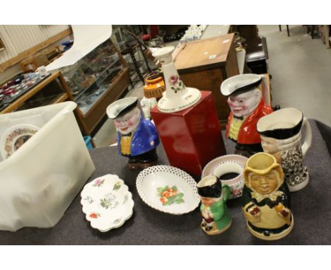 A quantity of ceramics to imnclude toby jugs ,poole  pottery etc.