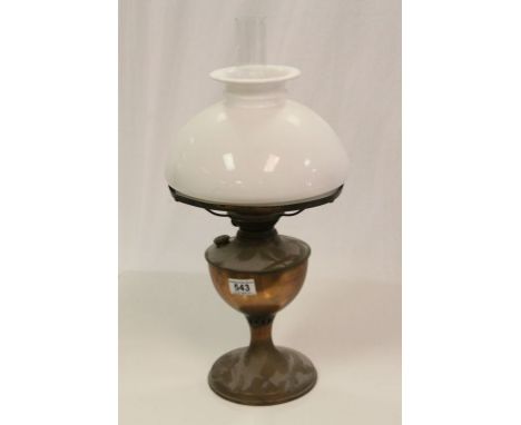  Vintage oil lamp with shade.
