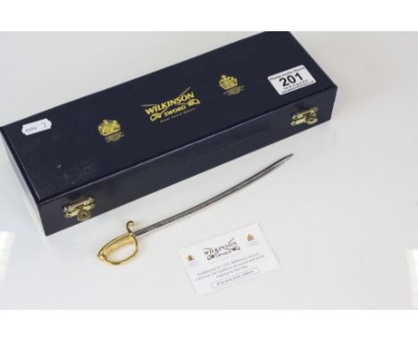 Boxed Wilkinson Sword letter opener in the form of a Napoleonic Sabre