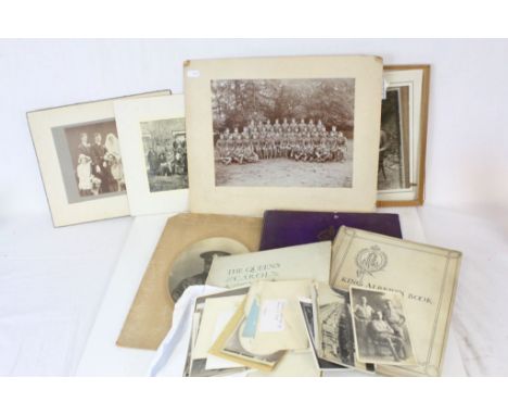 Mixed vintage ephemera to include Military Photographs & three vintage Royal Family hardback books
