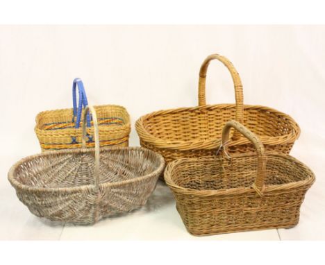 Four Vintage Wicker Baskets