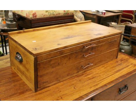 Vintage Pine Three Drawers Collector's Cabinet