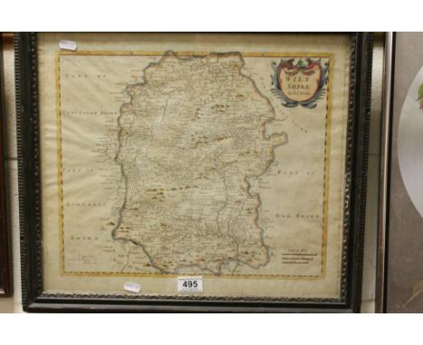 Hand Coloured Antique Map ' Wiltshire ' - Robert Morden