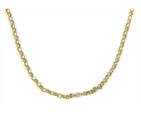 A 9ct gold oval belcher link chain, with bolt ring clasp, Birmingham 1979, 570mm long, 9.83g