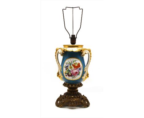 Late 19th century Parisian porcelain lamp