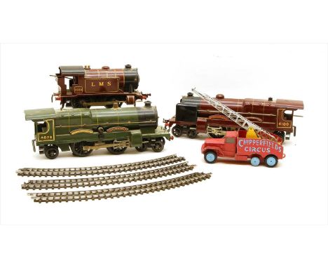 A Hornby 'Royal Scot 6100 engine', together with a Hornby 'Caerphilly Castle,4073' engine, and a 'LMS, 15500', a Corgi 'Chipp