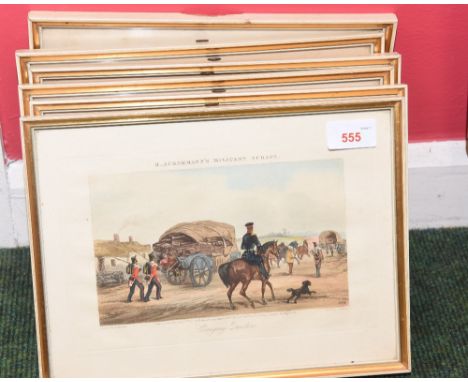 A set of six coloured engravings after H. Martens, R. Ackerman's Military Scraps.