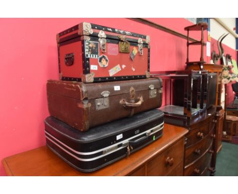 Three vintage trunks