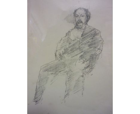 After James McNeil Whistler (1834-1903), The Doctor (portrait of the artist's brother), lithograph, framed. 18cm by 9cm
