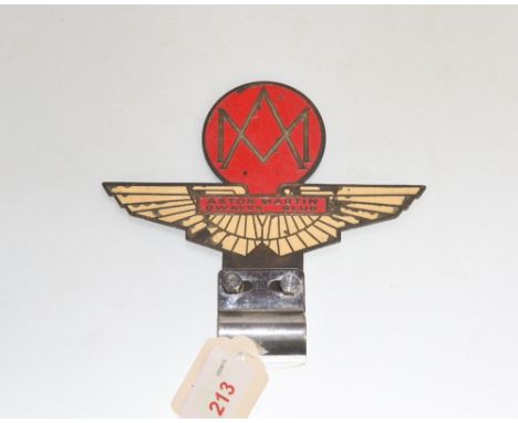 An Aston Martin Owners Club enamel car badge.