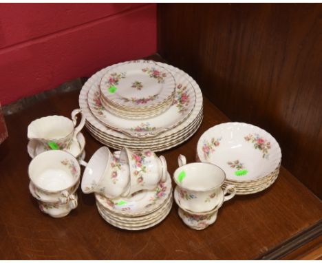A Royal Albert "Moss Rose" tea service for six