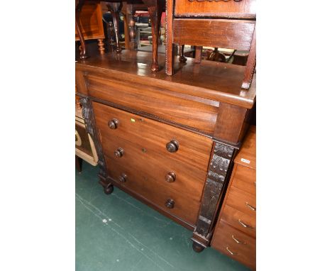 A 19th century mahogany scotch chest of small proportions