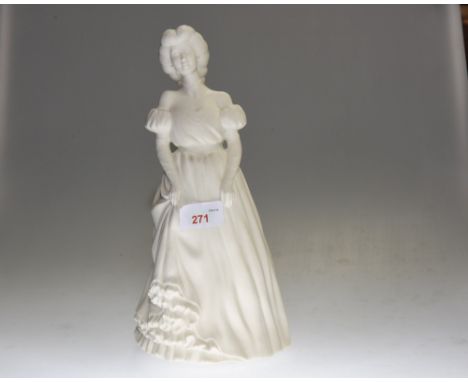 A Royal Worcester figure, "Evening", bisque, modelled by Glenis Devereux