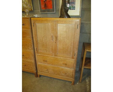 Heals London Lime Washed Oak Linen Chest, 76cm, with Makers Button