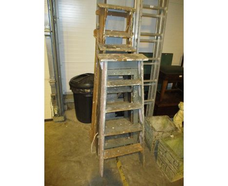 Three Wooden Step Ladders