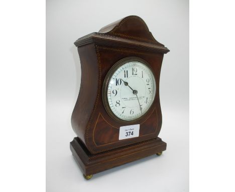 Edwardian Inlaid Mahogany Mantel Clock by Thomas Armstrong &amp; Brothers