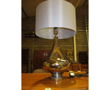 Silvered Finish Table Lamp with Shade