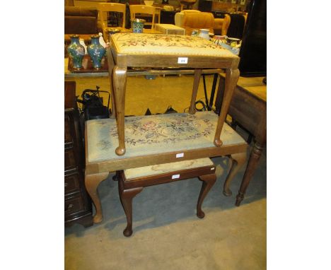 Wylie &amp; Lochhead Tapestry Seat Dressing Stool and 2 Other Stools