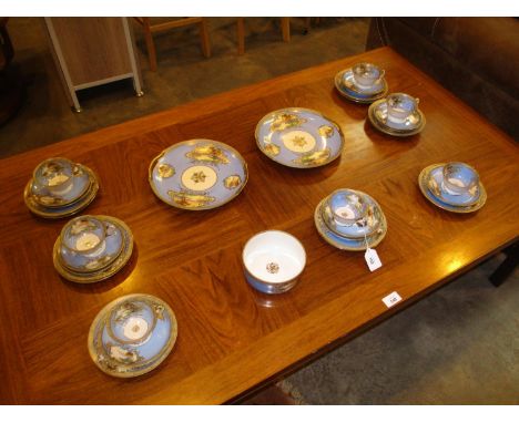 Noritake Porcelain Gilded and Hand Painted Tea Service, 34 pieces