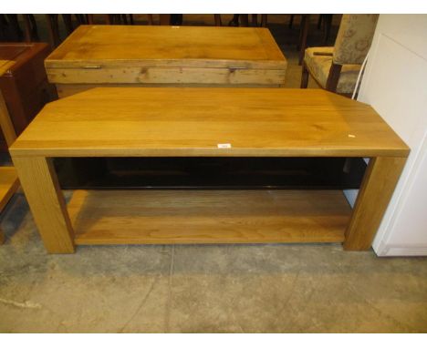 Oak and Glass Shelf TV Unit, 120x46cm