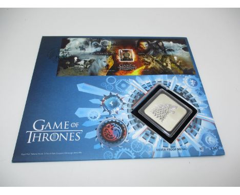 Royal Mail/Royal Mint "Game of Thrones" PNC Cover with 4 First Class Stamps Depicting Characters in the Series and an Encapsu