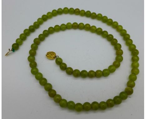 A jade necklace
