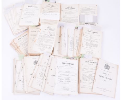 BOX OF ARMY ORDERS; quantity of 1950s army order sheets in good condition, viewing recommended. 