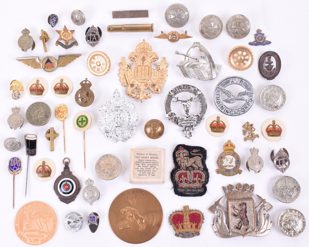 50x Various Military And Civilian Badges Etc, Mostly British But Some ...