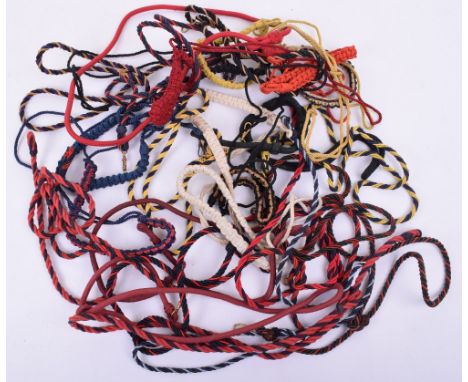 Quantity of British Army Coloured Uniform Lanyards, from various regiments etc. All remain in good overall condition. 
