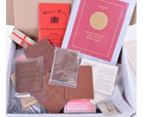 Mixed Selection of Mostly Military Ephemera inc. paybooks. A Colony of British Guiana Travel Permit 1952; George VI warrant t