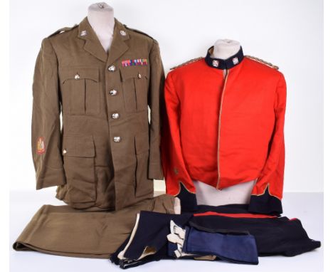 BRITISH ARMY WESSEX REGIMENT WO2 UNIFORMS. No 2 jacket and trousers complete buttons and badges, mess jacket and trousers wit