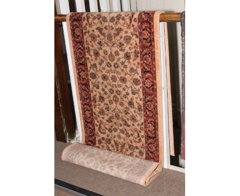 Belgian Ispahan cream carpet runner 2.75 by 0.67.