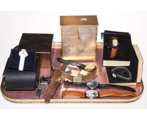 Garrards mantel clock and wristwatches.
