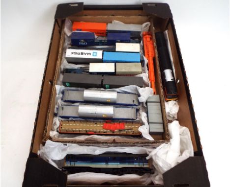 Lima 00 gauge diesel locomotive class 31, diesel locomotive shell and a mixed selection of  bogie wagon flat beds, crane etc 