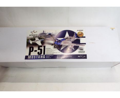 Authentic scale detail P-51 Mustang remote controlled aeroplane with 30 ins wing span, assembles in 15 mins in original box, 