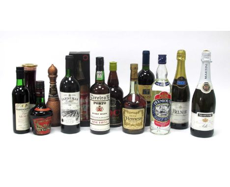 Spirits - Liqueur Muscat, Cherry Brandy, Coffee Liqueur, Sandeman Claret 1986, Port Port Wine, Sherry, Hennessy Cognac, Merlo