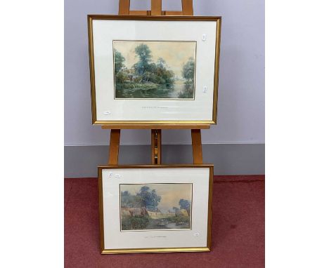 RALPH WILLIAM BARDILL (1876-1935)'Farm Yard, Hemingford Grey', and 'Ouse Backwater at Houghton', a pair, watercolour, signed 