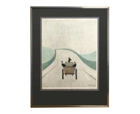 ARR AFTER LAURENCE STEPHEN LOWRY (1887-1976) *ARR'The Cart', print, signed in pencil to the margin, blind stamp,52 x 40cm.